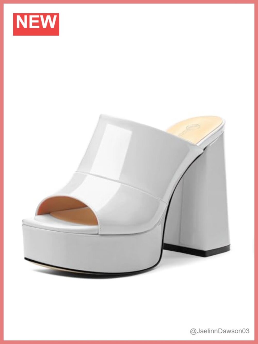 Women's Square Open Toe Platform Chunky Heel Slide Sandals w/ 4.7" Heel